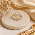 Floral Blossom Adjustable Ring