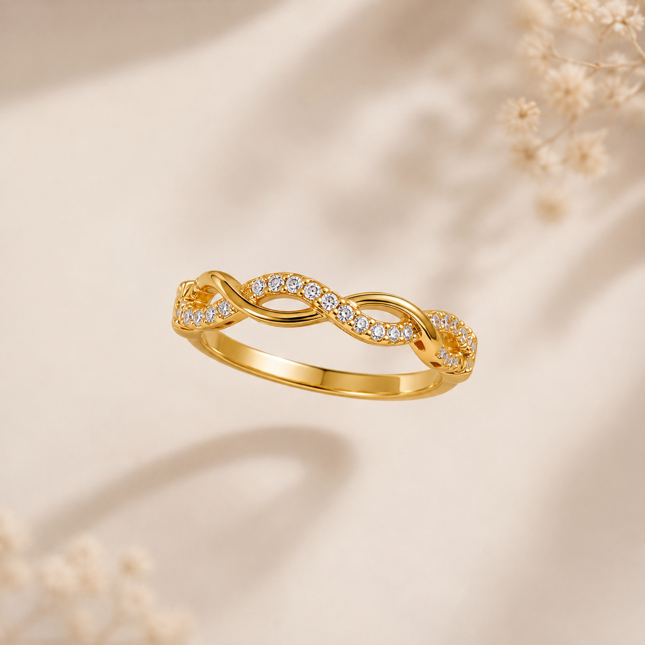 ✨ Infinity Sparkle Gold Ring