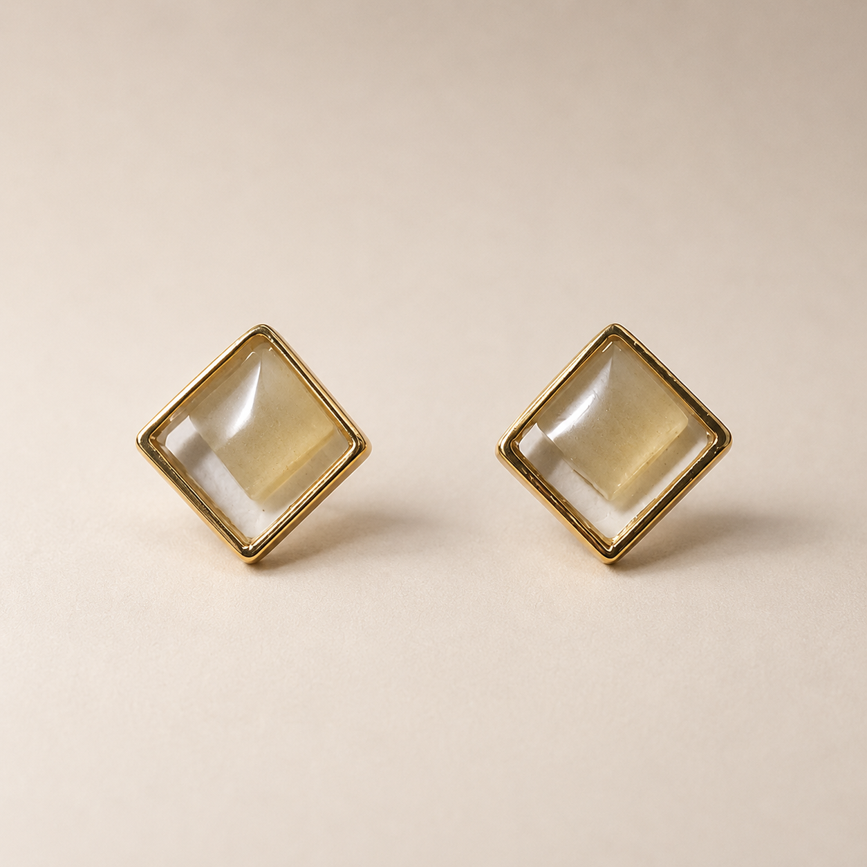 Elegant Geometric Gold-Tone Stud Earrings