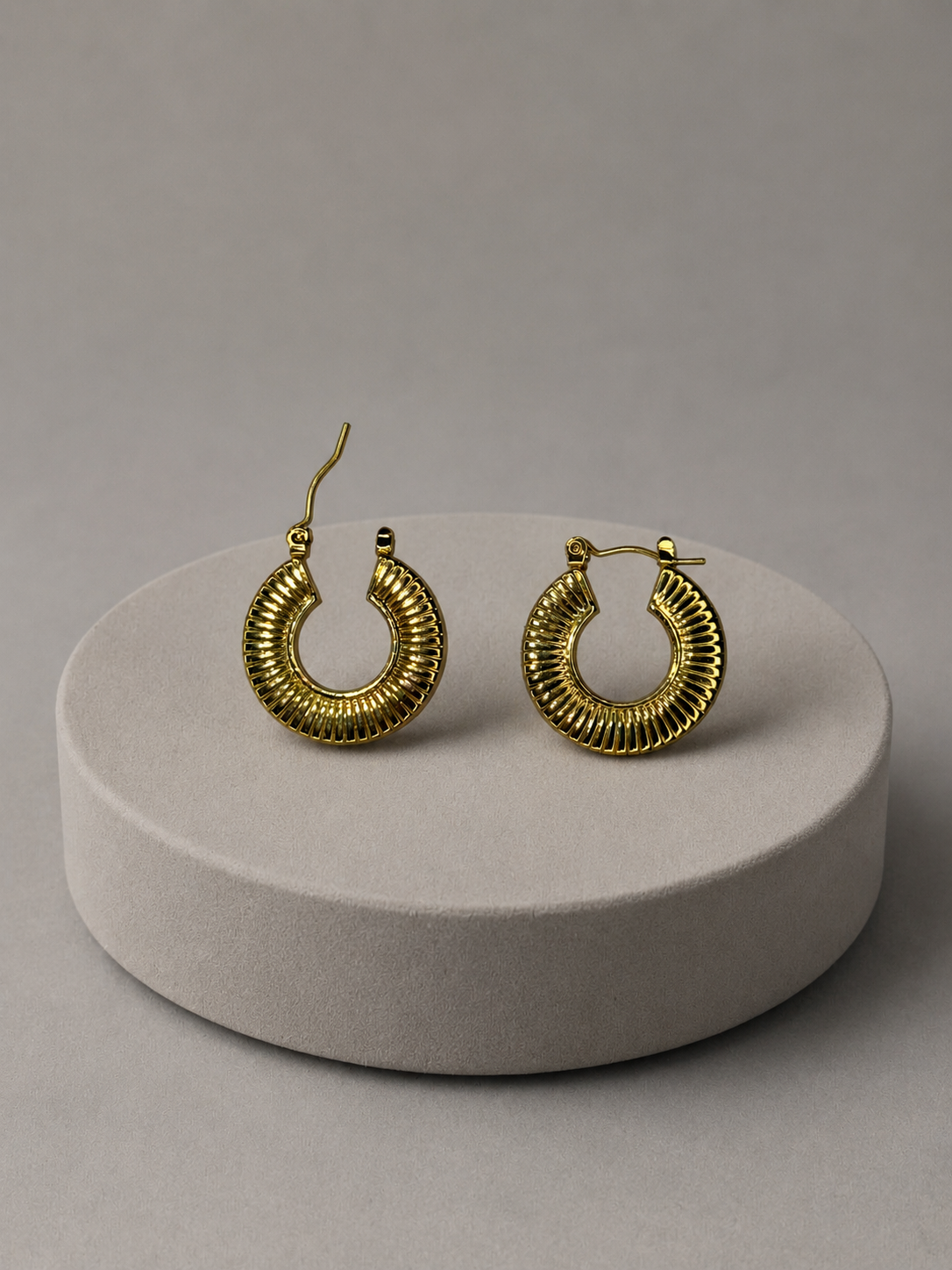 Textured Gold Hoop Earrings
