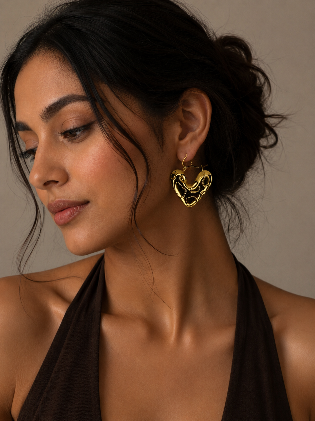 Molten Heart Gold Hoop Earrings ✨
