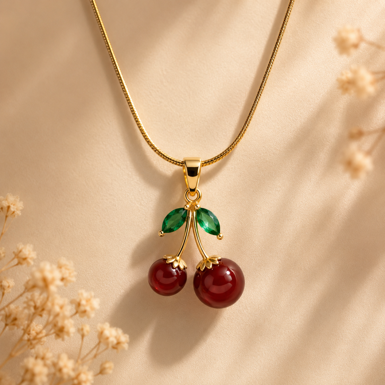 Cherry Charm Pendant Necklace 🍒