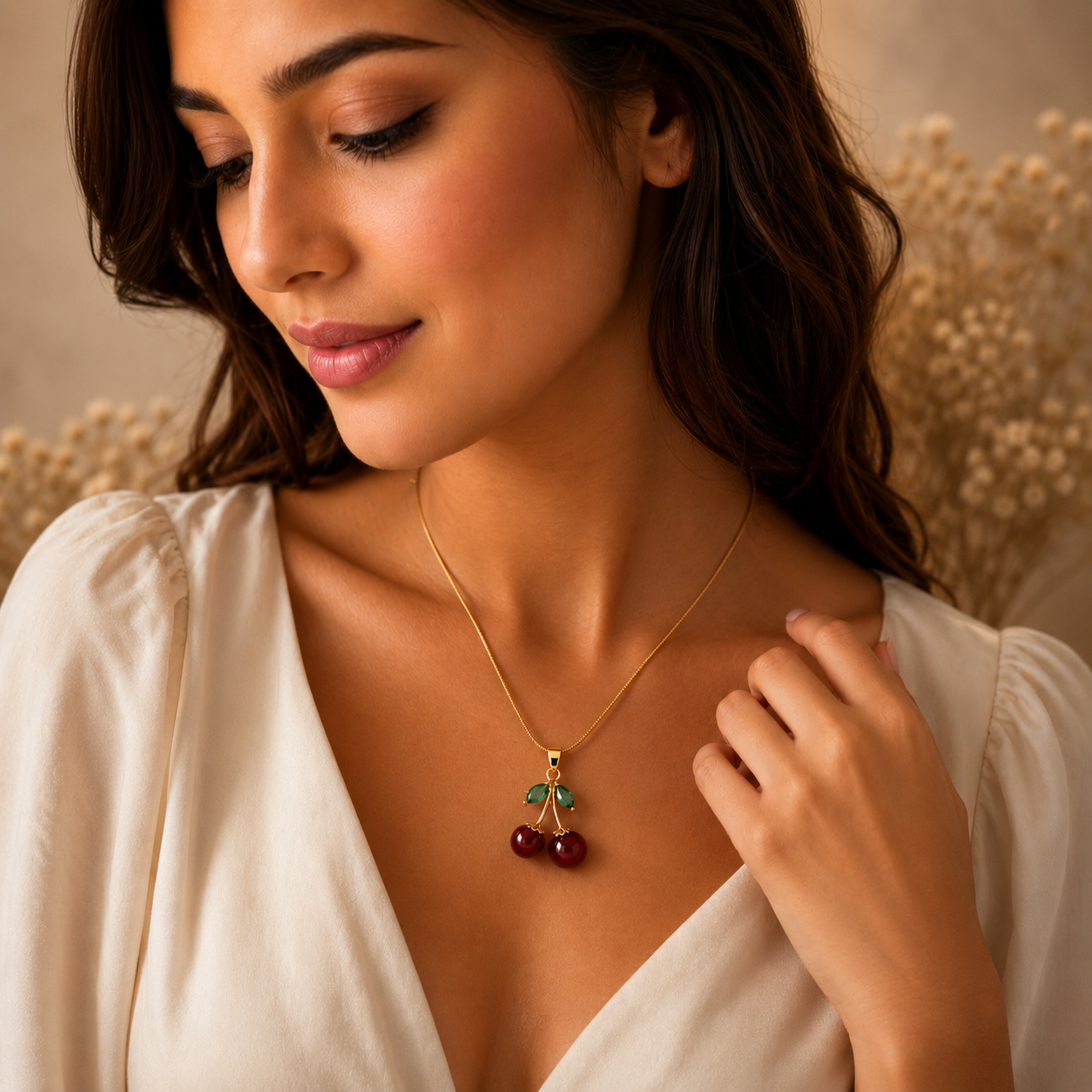 Cherry Charm Pendant Necklace 🍒