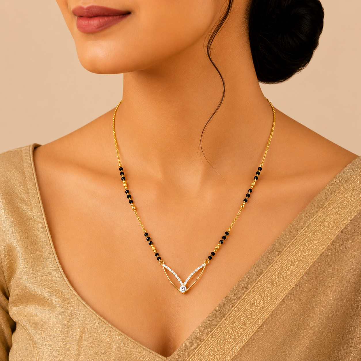 Elegant Diamond Accent Mangalsutra