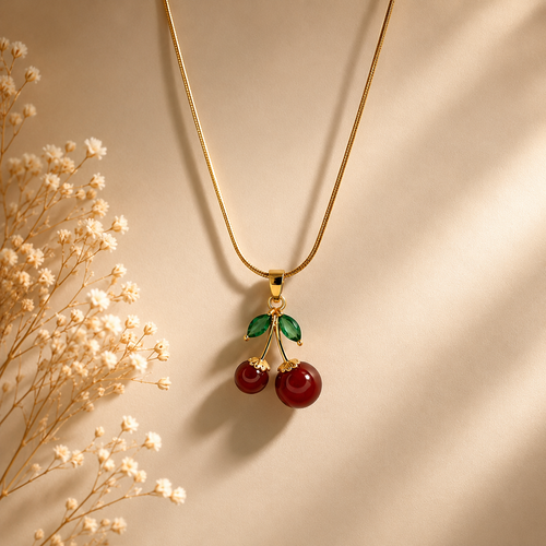 Cherry Charm Pendant Necklace 🍒