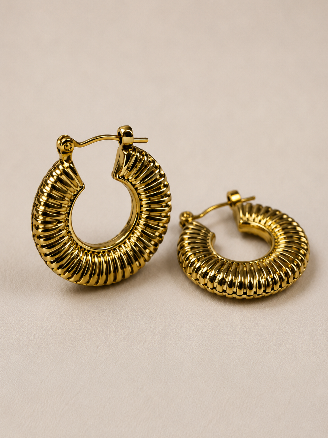Textured Gold Hoop Earrings
