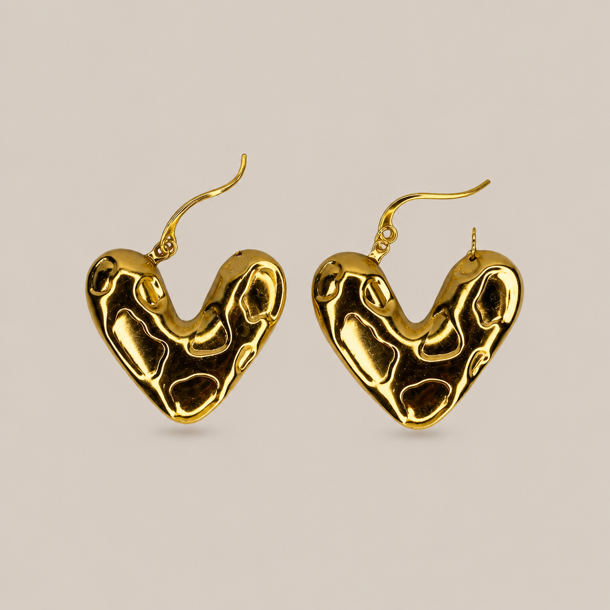 Molten Heart Gold Hoop Earrings ✨