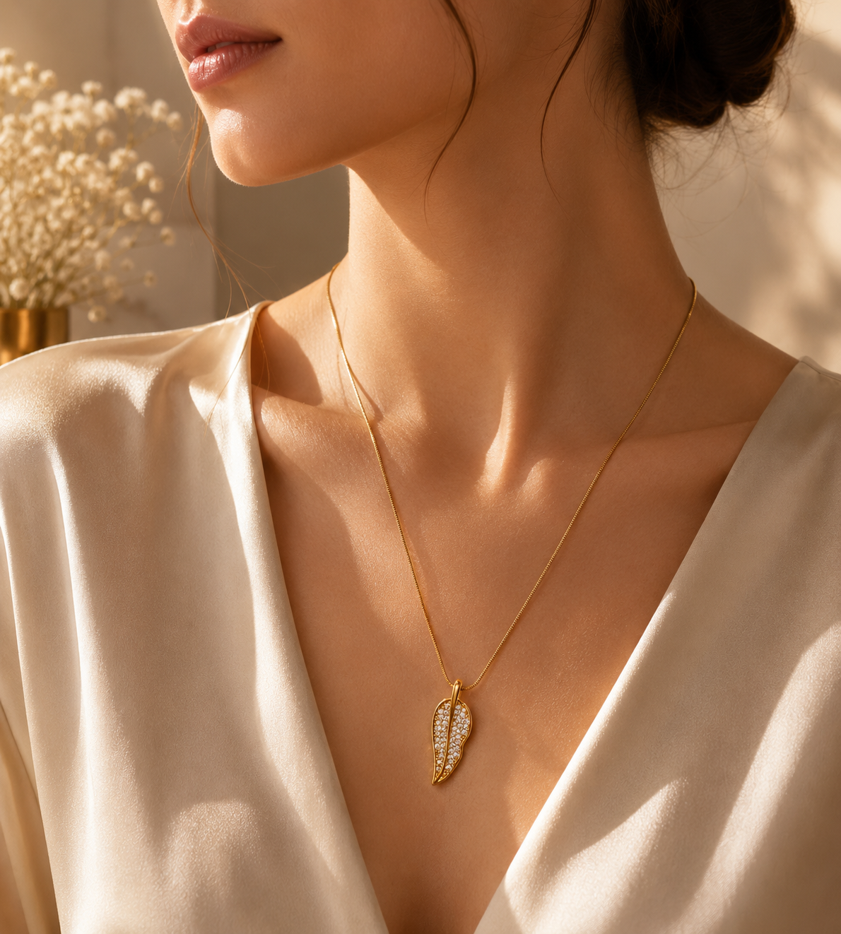 ✨ Angel Wing Crystal Pendant Necklace