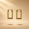 Bamboo Luxe Rectangular Hoops ✨