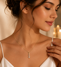 ✨ Elegant Three-Stone Crystal Pendant Necklace