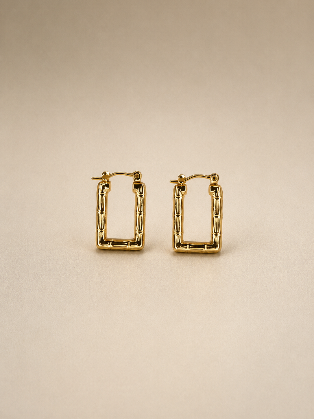 Bamboo Luxe Rectangular Hoops ✨