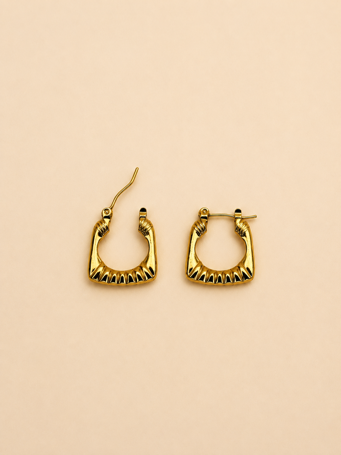 Golden Aura Textured Hoops