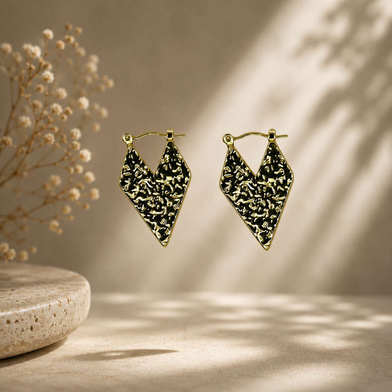 Premium Geometric Gold Hoops
